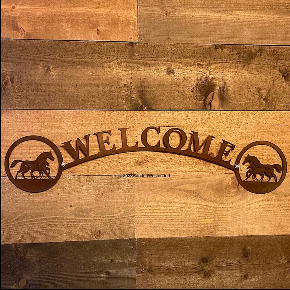Horse Wall Decor Metal Welcome New Cowgirl Western